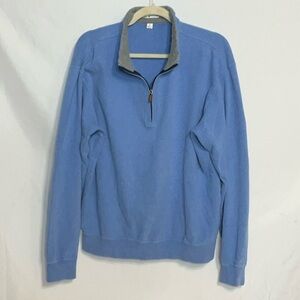 Peter Millar Men's Blue Quarter-Zip Cotton Pullover Size M